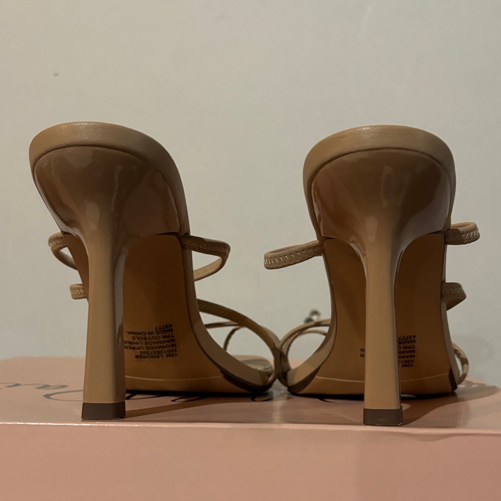 Wild Pair Lenore Beige Strappy Heels - Picture 4 of 6